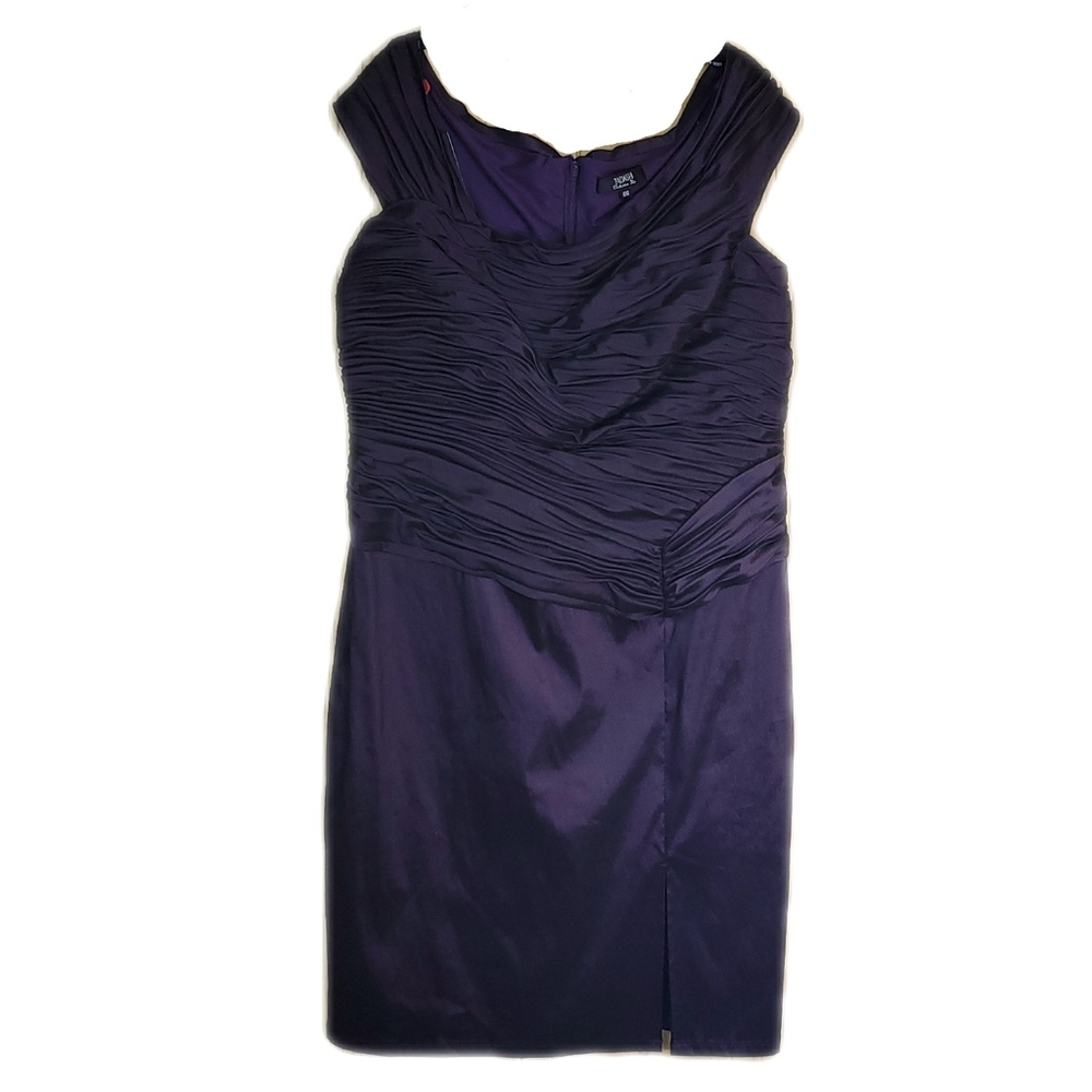Tadashi Collection Too Plum Taffeta Formal Cocktail Dress Plus Size 18Q